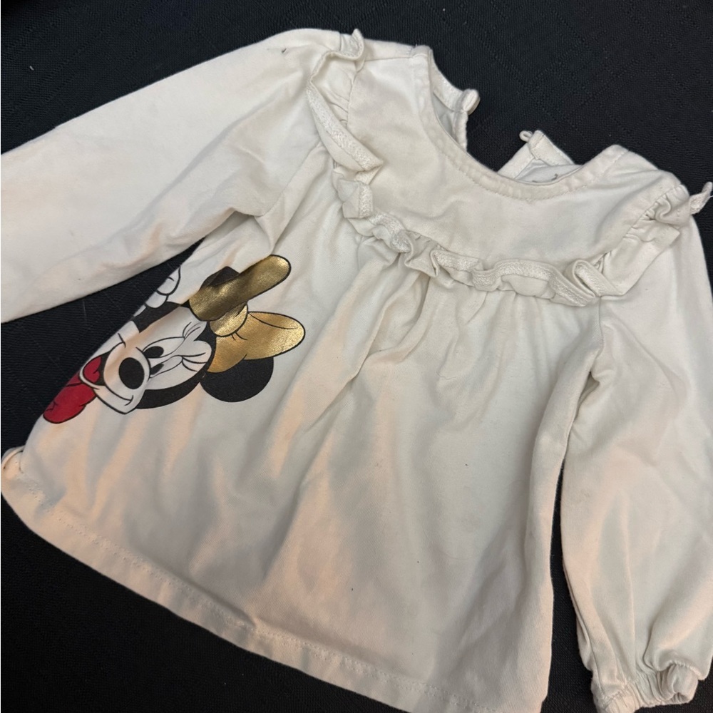 Disney Cream Long Sleeve Shirt with Gold and Red Accents